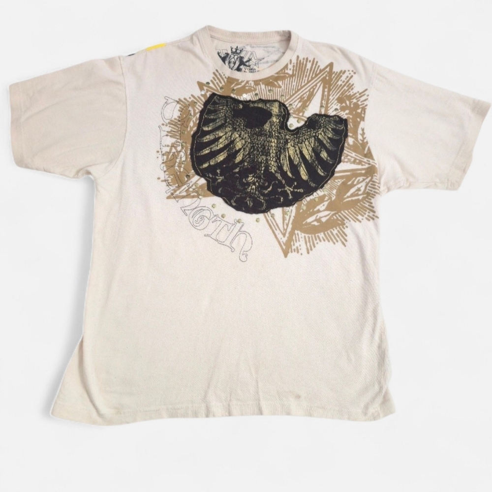 Y2K‎ Vintage Vibes Gold Label Affliction Style STRENGTH Streetwear Graphic Tee
